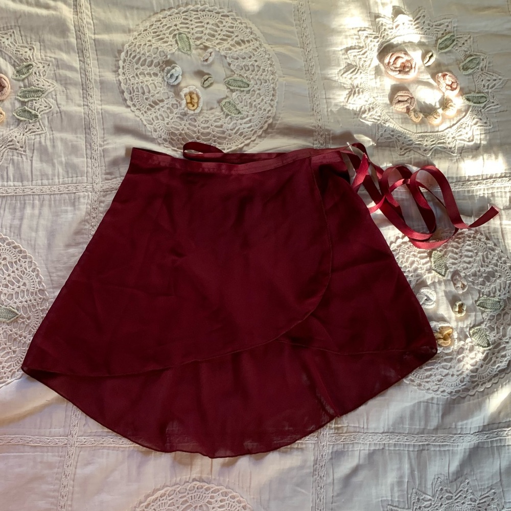 Capezio Burgundy Ballet Wrap Skirt